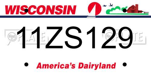 11ZS129 Wisconsin License Plate