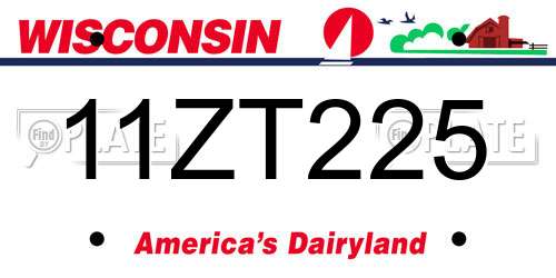 11ZT225 Wisconsin License Plate