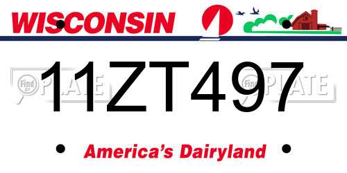 11ZT497 Wisconsin License Plate