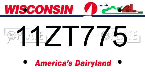 11ZT775 Wisconsin License Plate