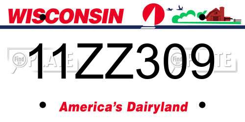11ZZ309 Wisconsin License Plate