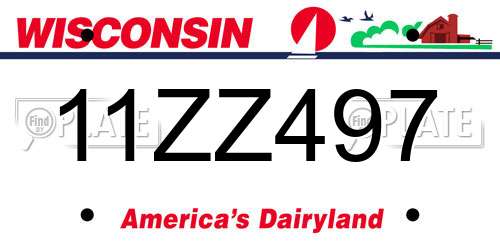 11ZZ497 Wisconsin License Plate