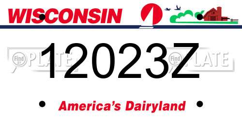 12023Z Wisconsin License Plate
