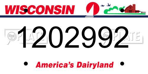 1202992 Wisconsin License Plate