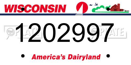 1202997 Wisconsin License Plate