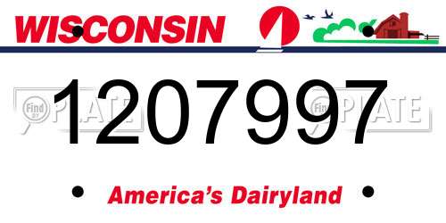 1207997 Wisconsin License Plate