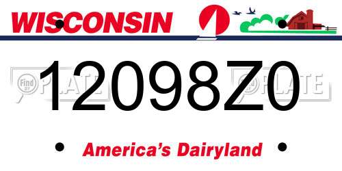 12098Z0 Wisconsin License Plate