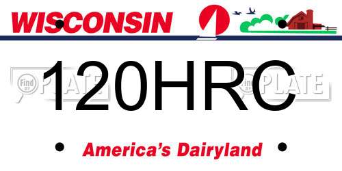 120HRC Wisconsin License Plate