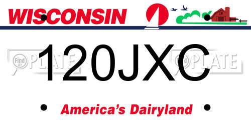 120JXC Wisconsin License Plate
