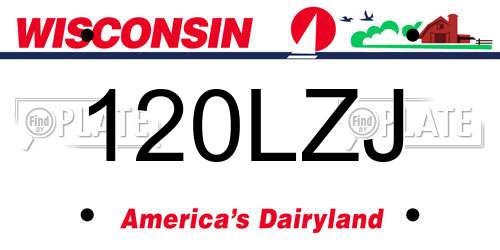 120LZJ Wisconsin License Plate