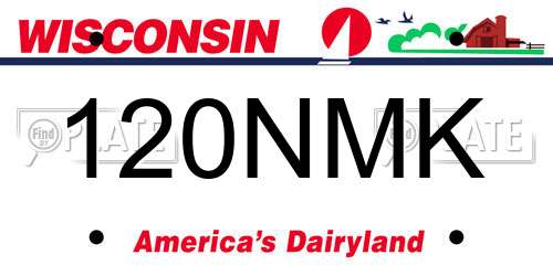 120NMK Wisconsin License Plate