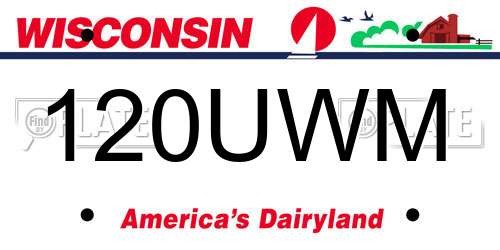 120UWM Wisconsin License Plate