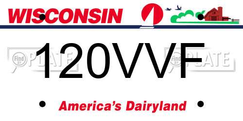 120VVF Wisconsin License Plate