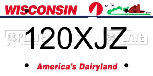120XJZ Wisconsin License Plate