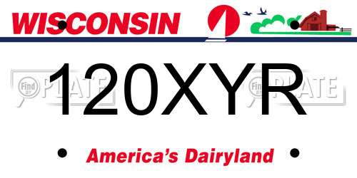 120XYR Wisconsin License Plate