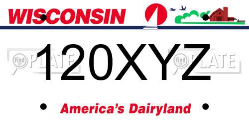 120XYZ Wisconsin License Plate