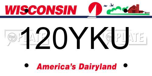 120YKU Wisconsin License Plate