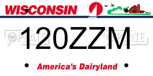 120ZZM Wisconsin License Plate