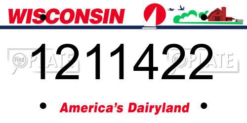 1211422 Wisconsin License Plate