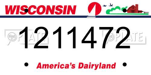 1211472 Wisconsin License Plate