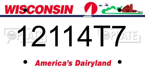 12114T7 Wisconsin License Plate