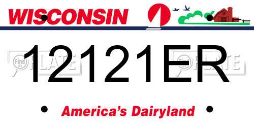 12121ER Wisconsin License Plate