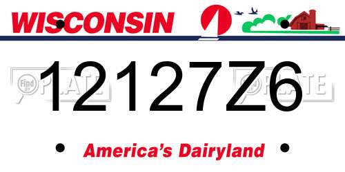 12127Z6 Wisconsin License Plate