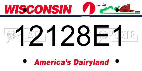 12128E1 Wisconsin License Plate