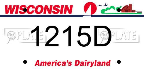 1215D Wisconsin License Plate