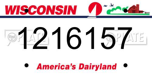1216157 Wisconsin License Plate