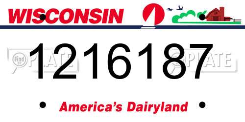 1216187 Wisconsin License Plate
