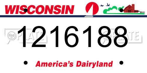 1216188 Wisconsin License Plate