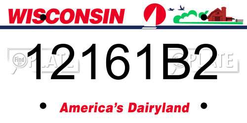 12161B2 Wisconsin License Plate