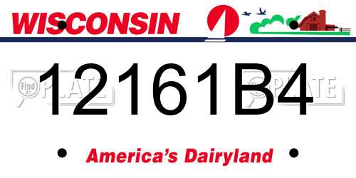 12161B4 Wisconsin License Plate