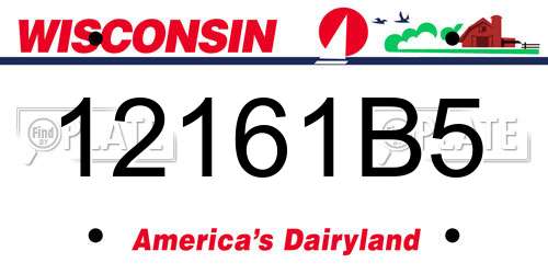 12161B5 Wisconsin License Plate