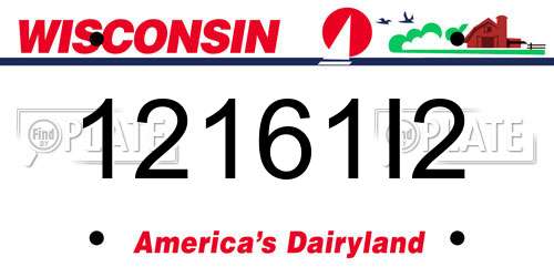 12161I2 Wisconsin License Plate