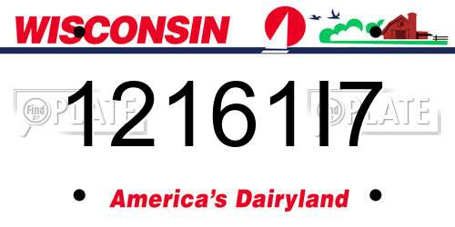12161I7 Wisconsin License Plate
