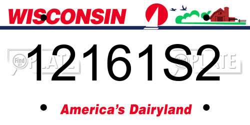 12161S2 Wisconsin License Plate