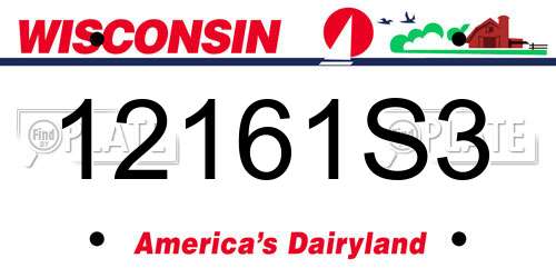 12161S3 Wisconsin License Plate