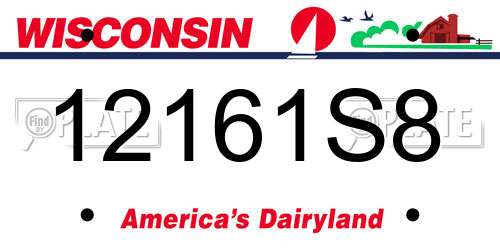 12161S8 Wisconsin License Plate