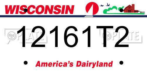 12161T2 Wisconsin License Plate