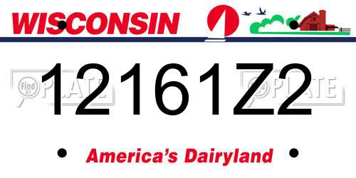 12161Z2 Wisconsin License Plate