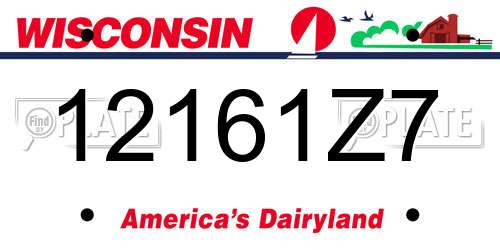 12161Z7 Wisconsin License Plate