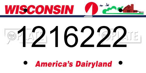 1216222 Wisconsin License Plate