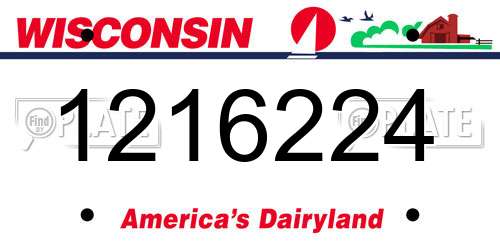 1216224 Wisconsin License Plate