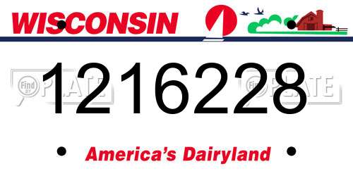 1216228 Wisconsin License Plate