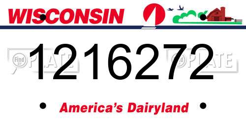 1216272 Wisconsin License Plate