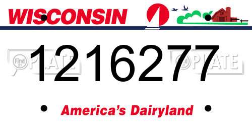 1216277 Wisconsin License Plate
