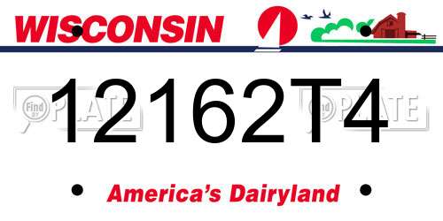 12162T4 Wisconsin License Plate