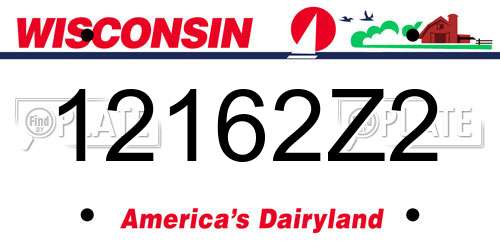 12162Z2 Wisconsin License Plate